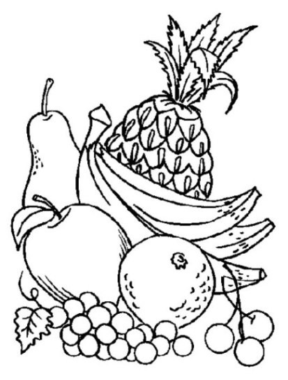Ausmalbilder Obst
 Vorlagen zum Ausdrucken Ausmalbilder Obst Früchte
