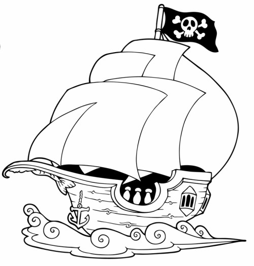 Ausmalbilder Piratenschiff
 Kostenlose Malvorlage Sommer Segelschiff zum Ausmalen