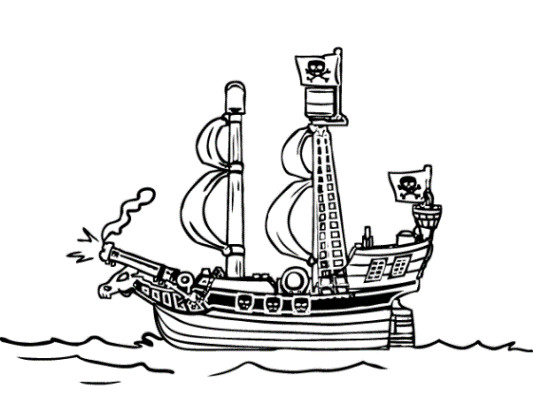 Ausmalbilder Piratenschiff
 Malvorlagen zum Ausmalen Ausmalbilder Piratenschiff gratis 1