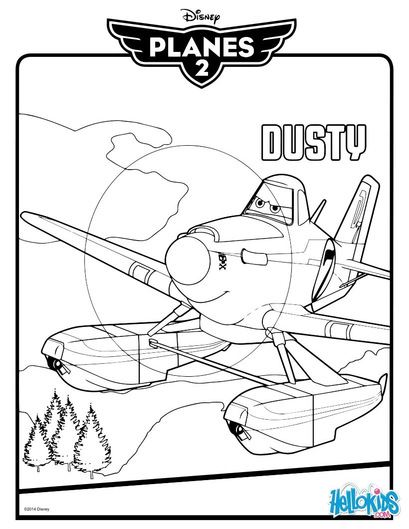 Ausmalbilder Planes
 Dusty in planes 2 zum ausmalen de hellokids