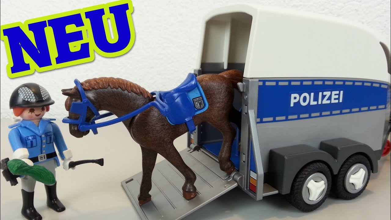 Ausmalbilder Polizei Playmobil
 Playmobil Polizei Pferdeanhänger auspacken seratus1