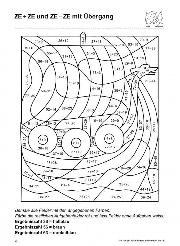 Ausmalbilder Rechnen 1. Klasse Kostenlos
 Ausmalbilder Zahlenraum Bis 100 Lernen