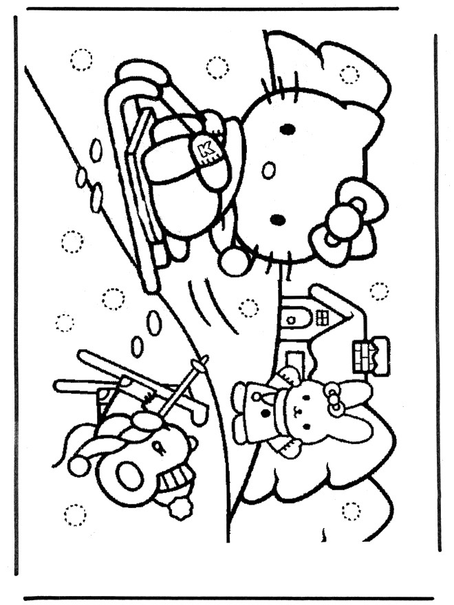 Ausmalbilder Schnee
 Hello Kitty im Schnee Hello Kitty Ausmalbilder