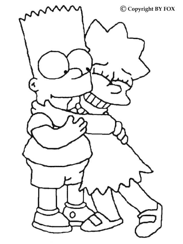 Ausmalbilder Simpsons
 Bart und lisa zum ausmalen de hellokids