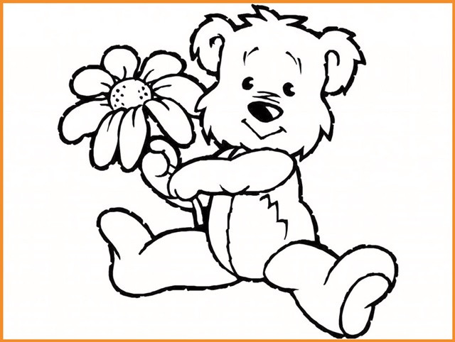 Ausmalbilder Teddy
 Ausmalbilder Teddy Mit Blume Zum Ausdrucken Kostenlos