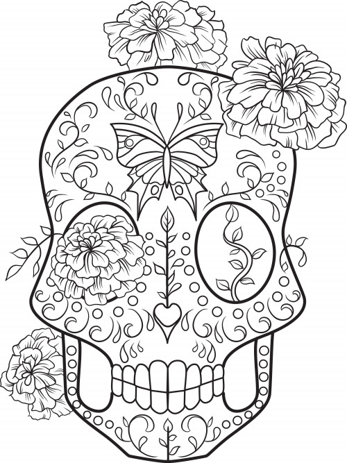 Ausmalbilder Totenköpfe
 Sugar Skull Advanced Coloring 2