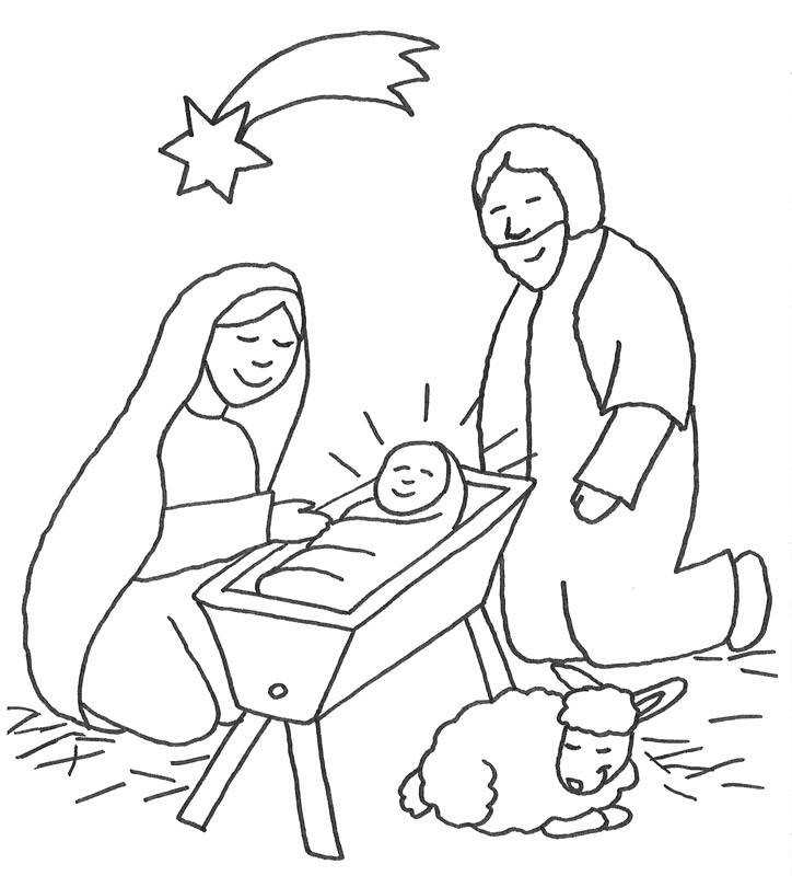 Ausmalbilder Weihnachten Krippe
 Kostenlose Malvorlage Szenen aus der Bibel Jesus in der