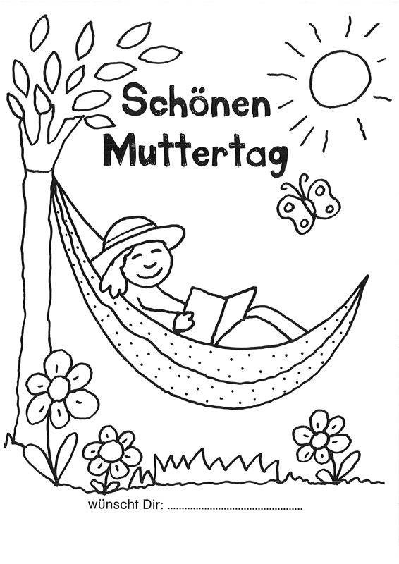 Ausmalbilder Zum Muttertag
 Ausmalbild Muttertag Mama in der Hängematte kostenlos