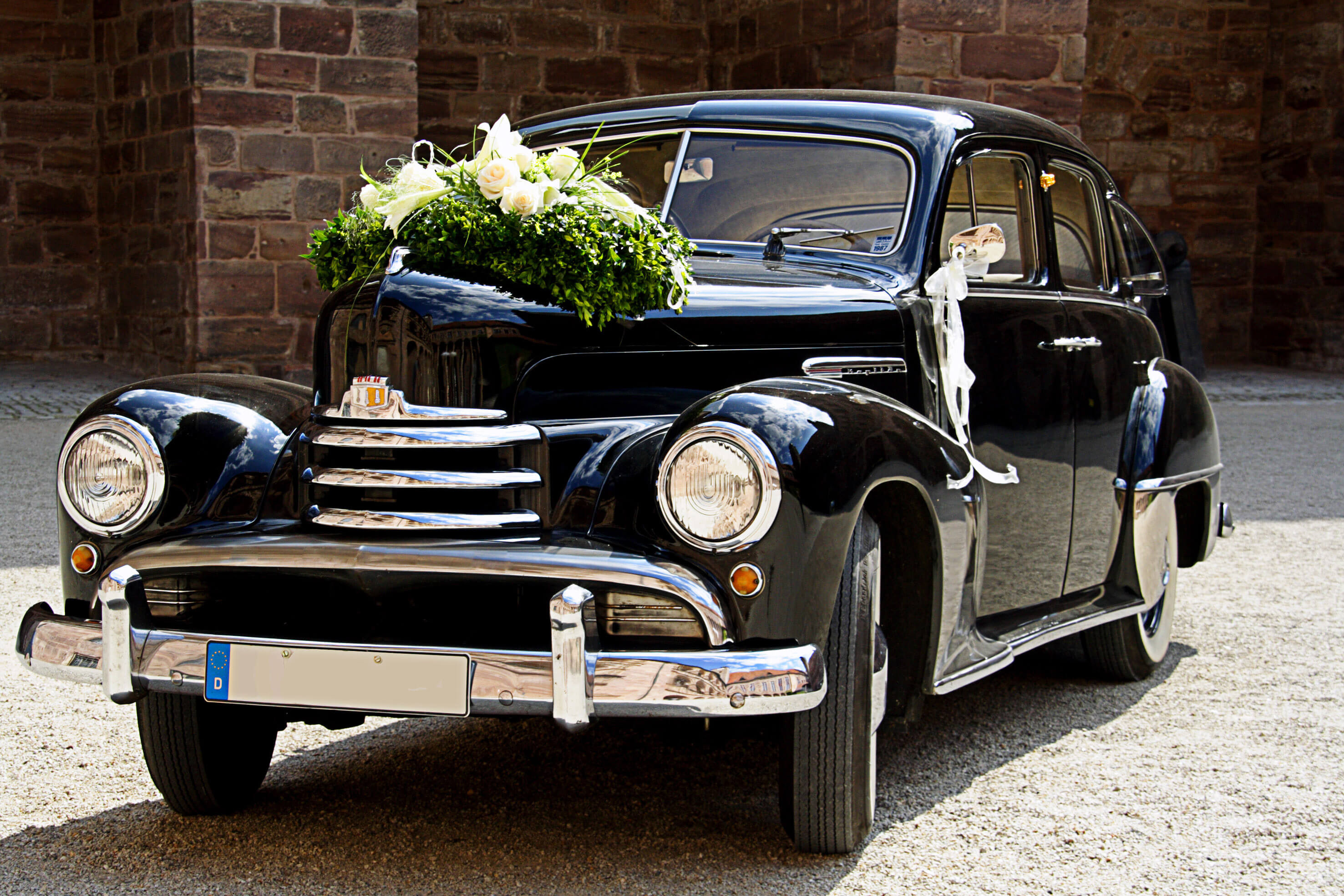 Auto Schmücken Hochzeit
 Personello Just Married Kissen mit Hochzeitsauto Motiv