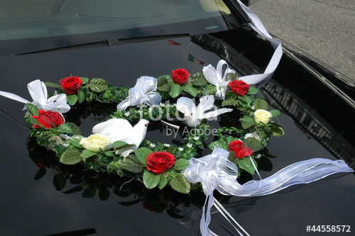 Autodekoration Hochzeit
 "Hochzeit Heirat Ehe Autodekoration Braut Bräutigam