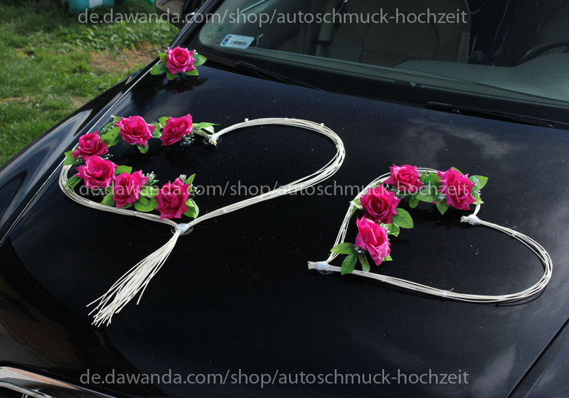 Autodekoration Hochzeit
 Hochzeitsdeko Autodekoration Hochzeit Rosen und Rattan