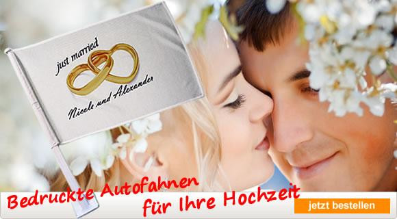 Autofahnen Hochzeit
 Der Fanshop für Fußball Sportartikel und Fanartikel der