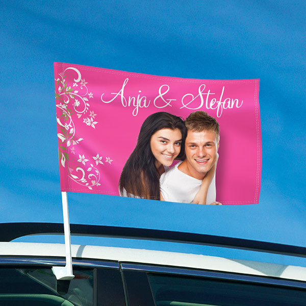 Autofahnen Hochzeit
 Car Flag & Autofahnen selbst gestalten Vispronet