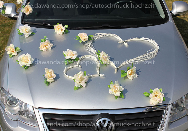 Autoschmuck Hochzeit
 Hochzeitsdeko Autoschmuck Hochzeit LEMON Rosen und