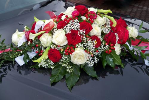 Autoschmuck Hochzeit Blumen
 Autoschmuck 005b