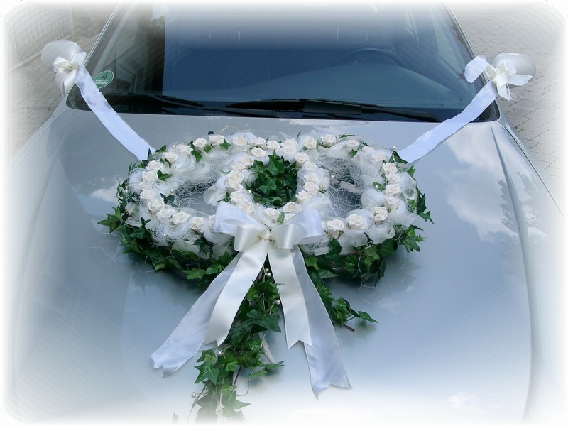 Autoschmuck Hochzeit
 XXL Autoschmuck Autodeko Hochzeit Autoringe Doppelringe