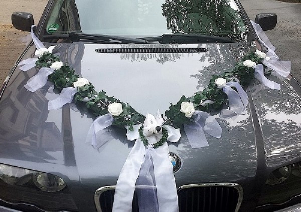 Autoschmuck Hochzeit Online Kaufen
 Autogirlande weiß Autoschmuck zur Hochzeit online kaufen