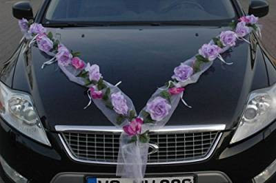 Autoschmuck Hochzeit Online Kaufen
 Autoschmuck Hochzeit Lila Weiss