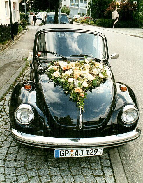 Autoschmuck Hochzeit Vintage
 Autoschmuck Hochzeit vw Pinterest