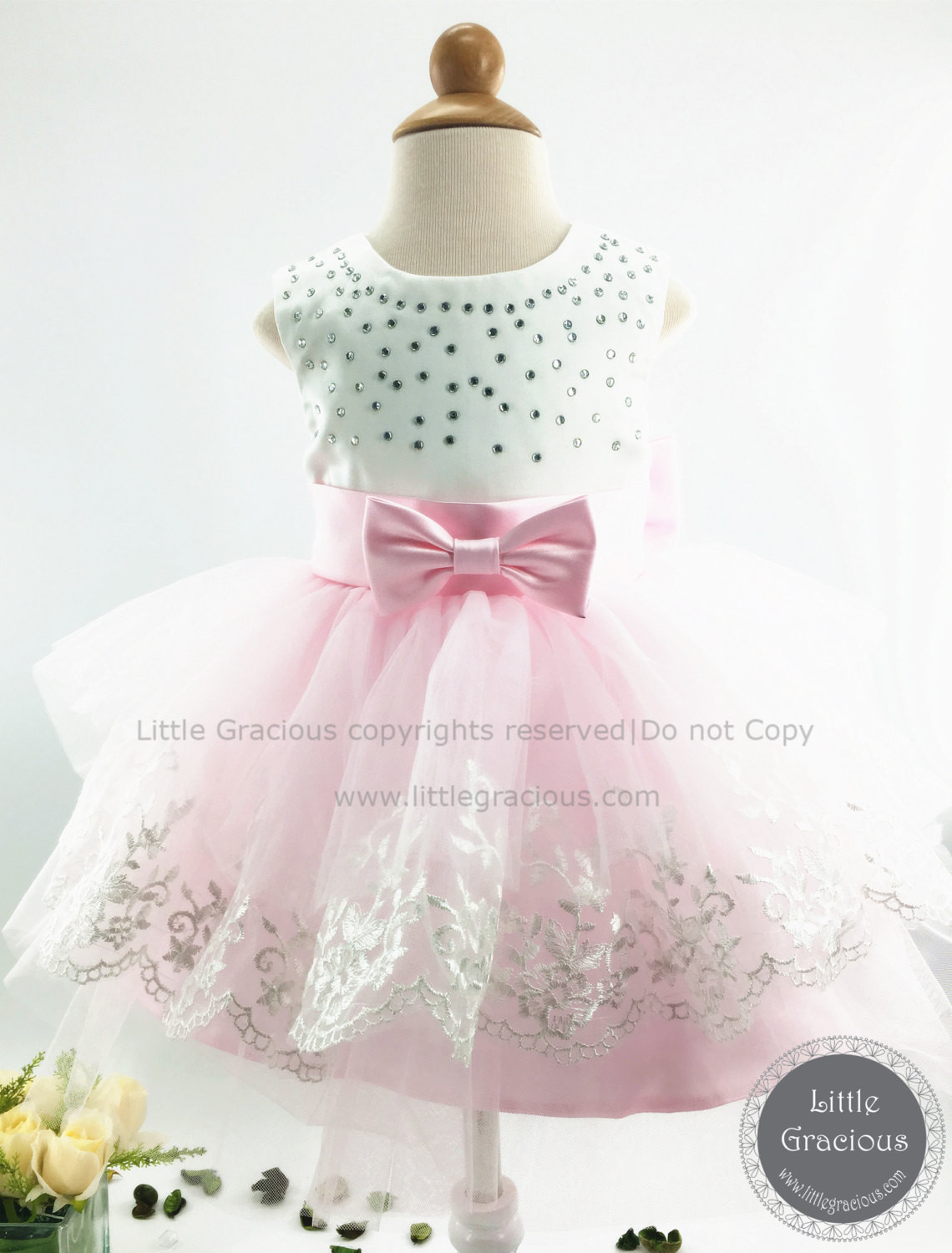 Baby Kleid Für Hochzeit
 Rosa Baby Mädchen Kleid für Hochzeit Festzug Säugling