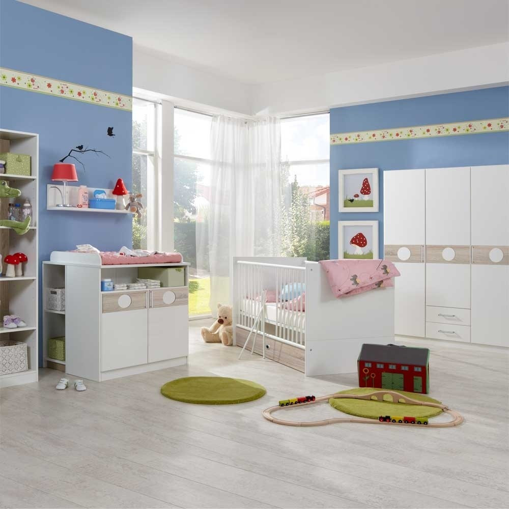 Babyzimmer Komplett Set
 Babyzimmer Komplett Set Jily in Weiß & Eiche Optik