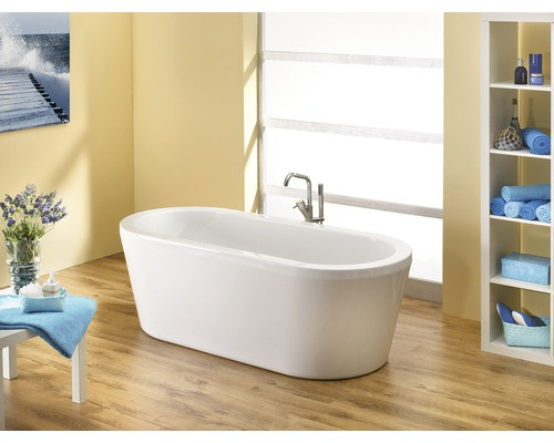 Badewanne 180x80
 Freistehende Badewanne Trend 180x80 cm weiß inkl Ab und