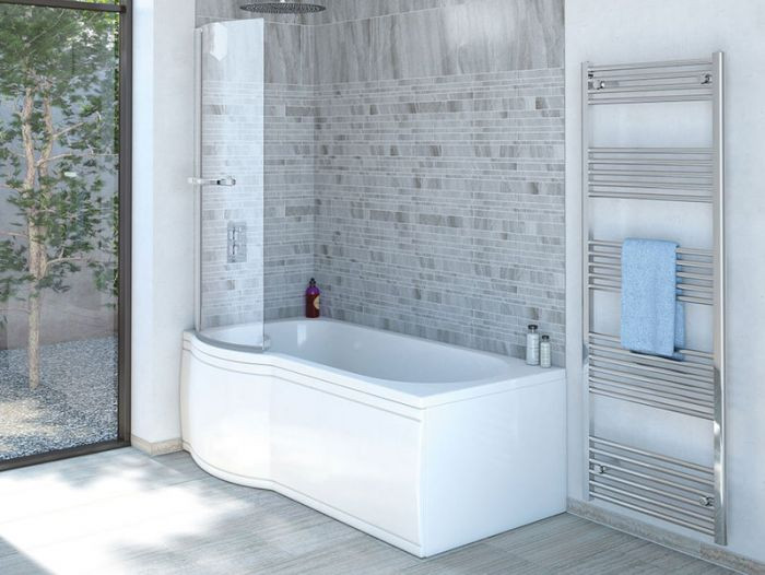 Badewanne Dusche
 Duschbadewanne 170x85 cm L mit Badewannenaufsatz