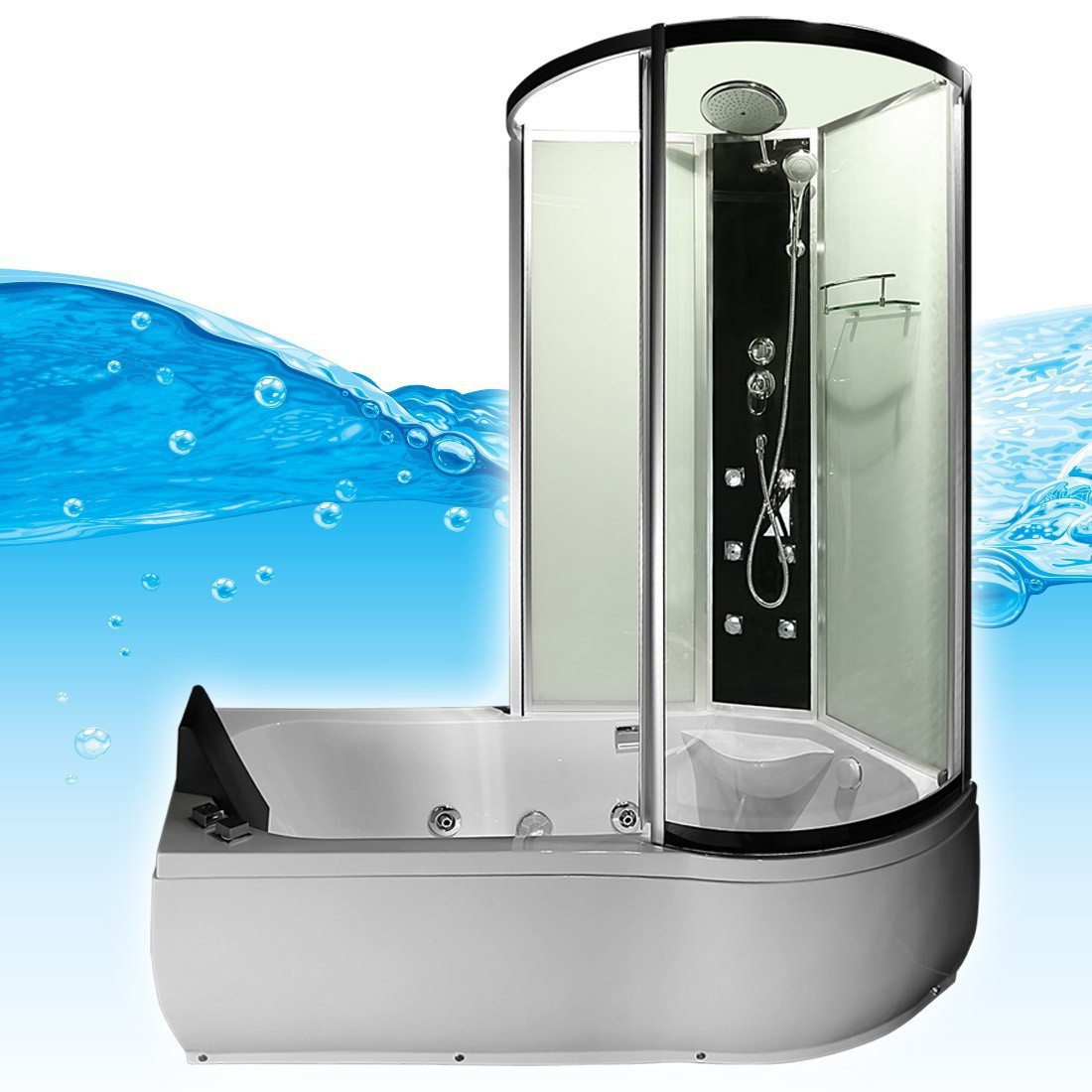 Badewanne Dusche
 AcquaVapore DTP8050 WS Whirlpool Badewanne Dusche