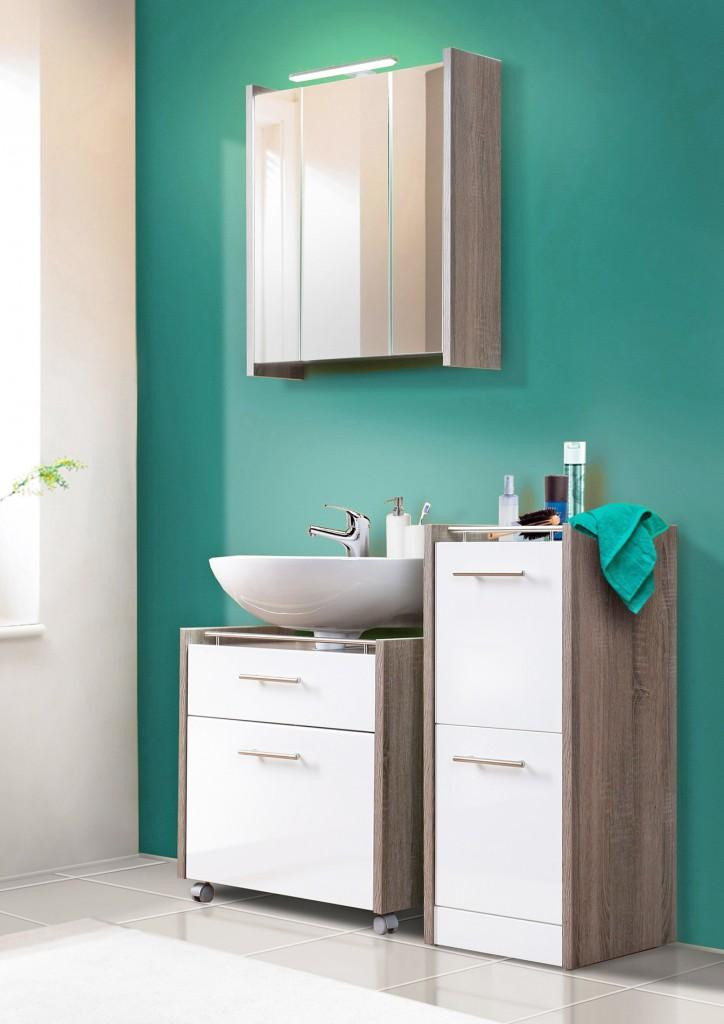 Badezimmer Komplett
 Badezimmer Komplett Set VIDA 3 tlg Badmöbel Front weiß