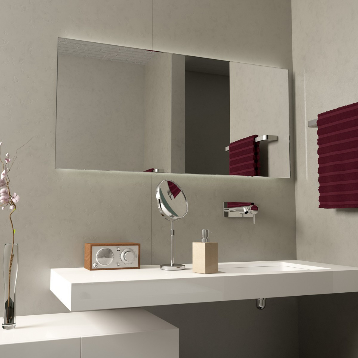 Badspiegel Nach Maß
 Badspiegel hinterleuchtet nach Maß Fino