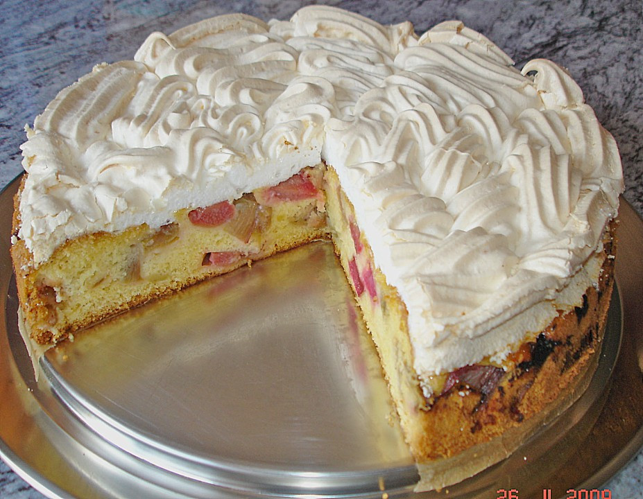 Baiser Kuchen
 Rhabarber Baiser Kuchen Rezept mit Bild von