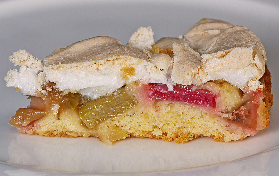 Baiser Kuchen
 Rhabarber Baiser Kuchen Rezept mit Bild von