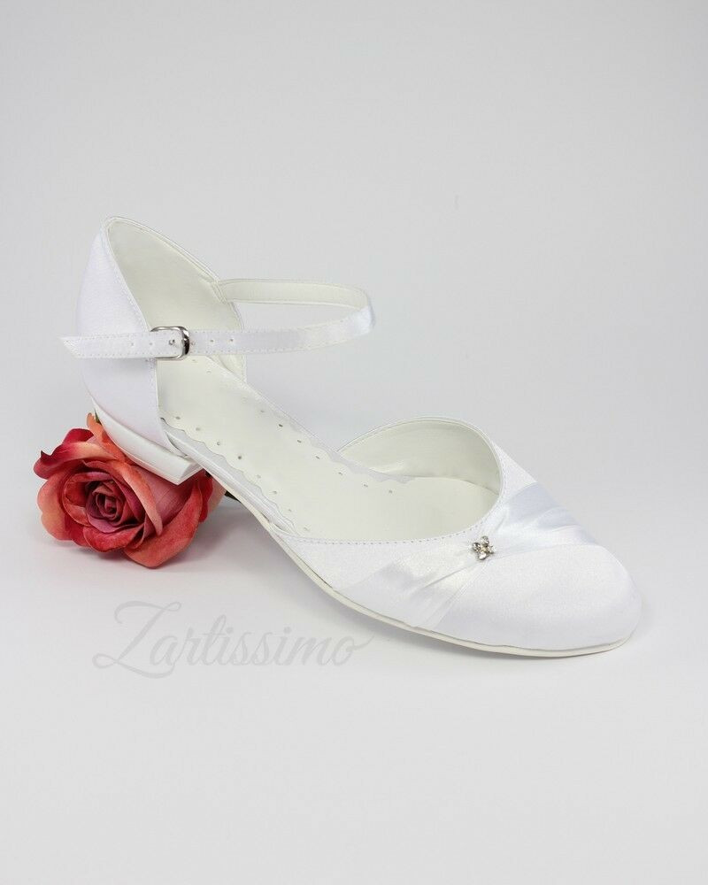 Ballerinas Weiß Hochzeit
 Brautschuhe Ballerina flache Pumps Hochzeit WEISS IVORY 36