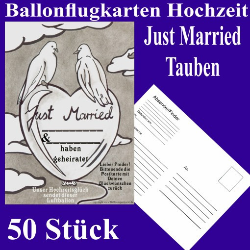 Ballonflugkarten Hochzeit
 Ballonsupermarkt lineshop Ballonflugkarten Hochzeit