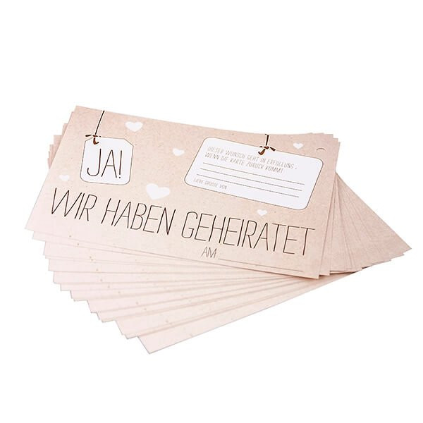 Ballonkarten Hochzeit Vorlage
 Ballonkarten in Kraftpapieroptik 50 Stück Vorteilsset