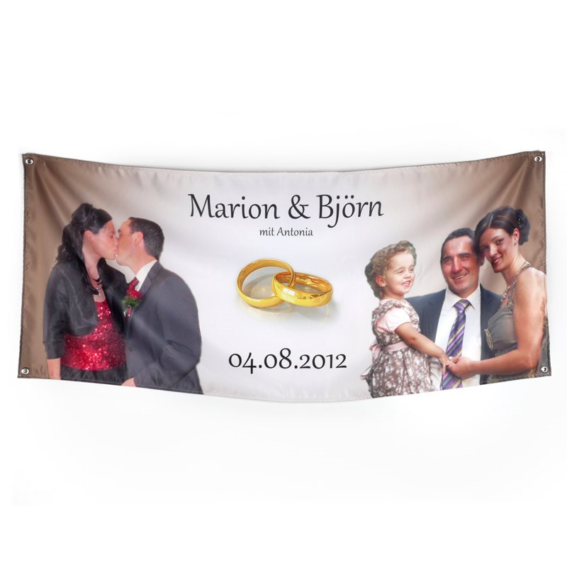 Banner Hochzeit
 Banner aus Stoff bedrucken lassen