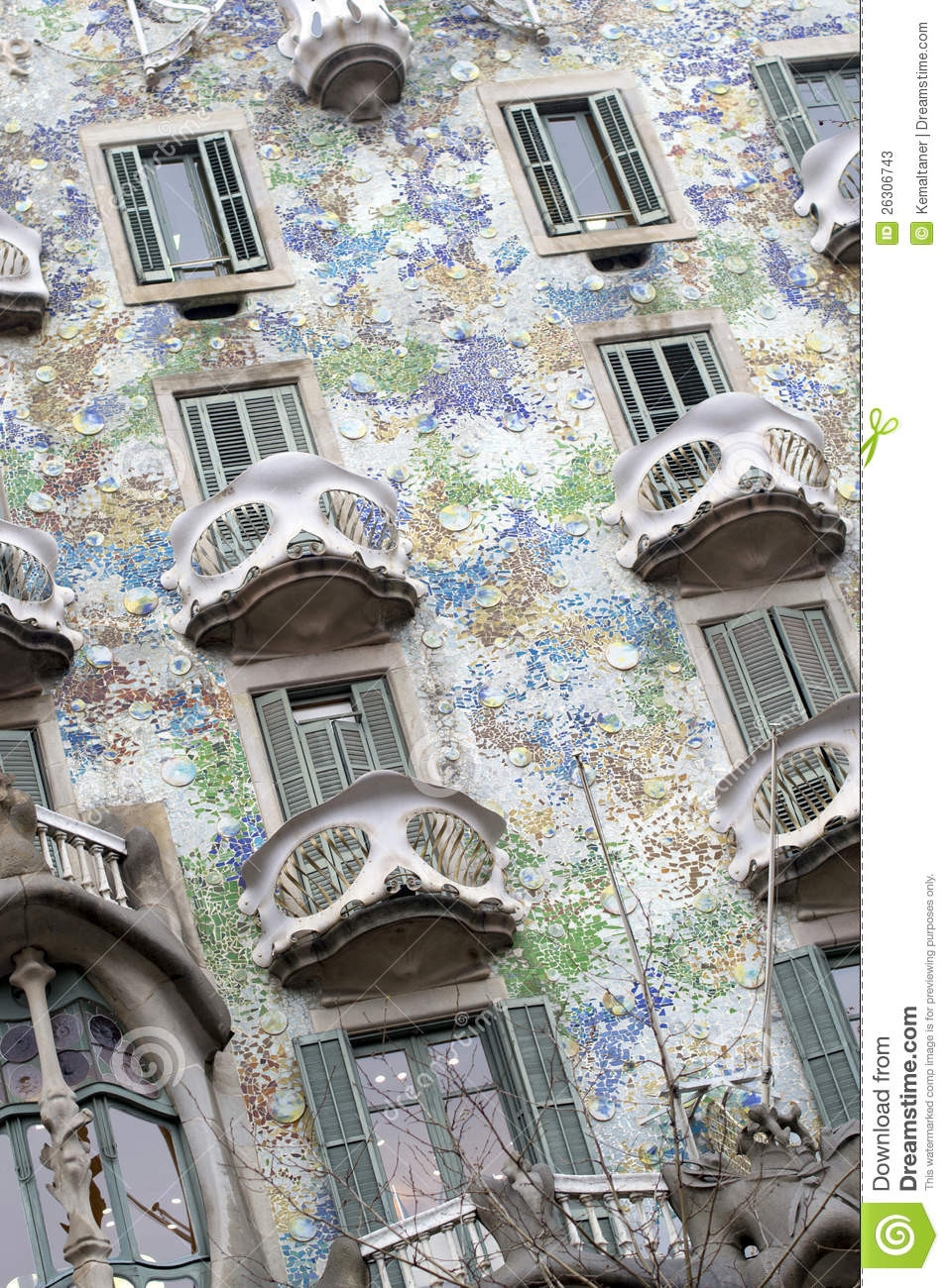 Barcelona Gaudi Haus
 Batllo Haus Durch Gaudi Barcelona Stockbild Bild von