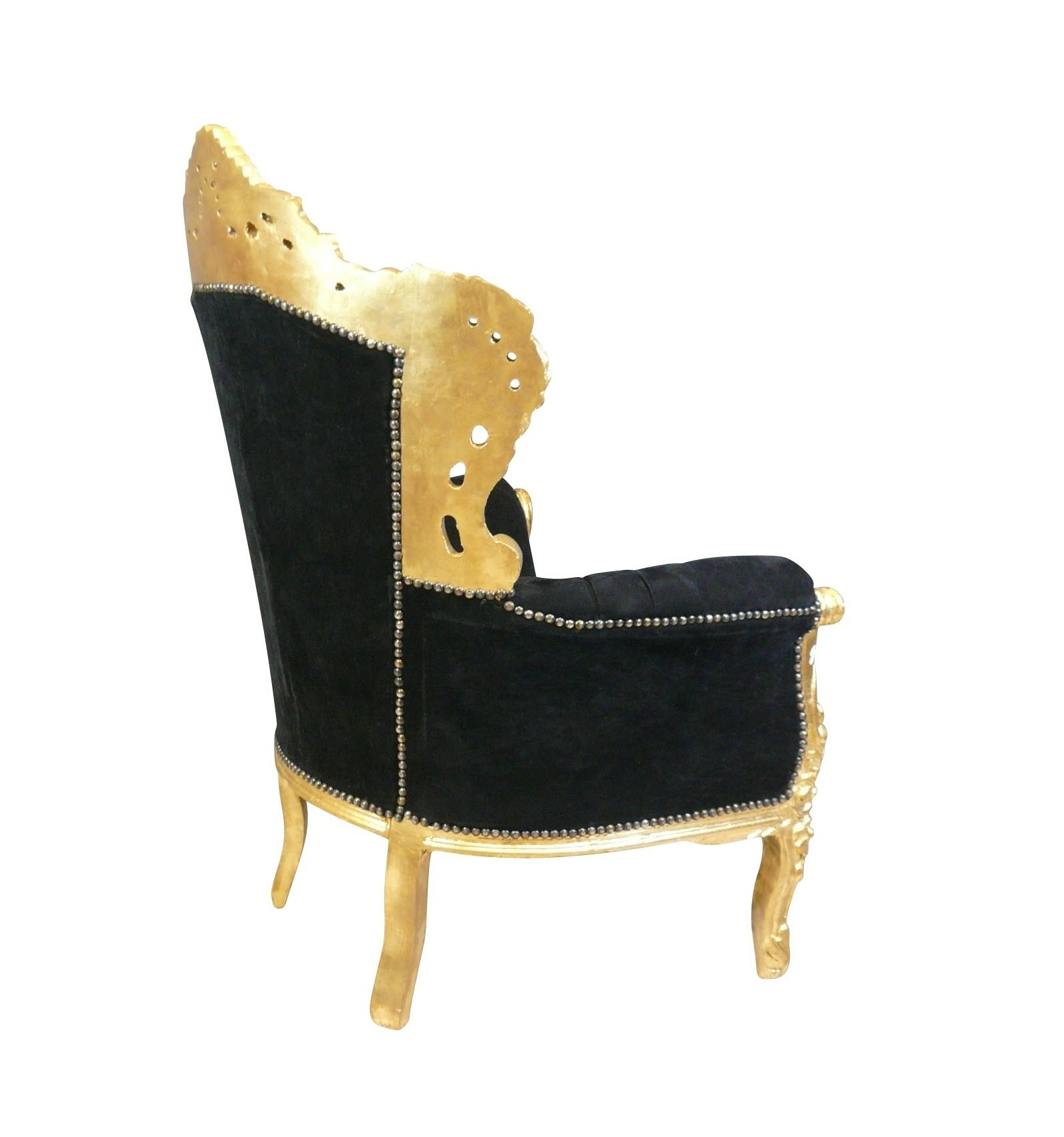 Barock Sessel
 Barock Sessel in schwarzem Samt Stoff auf einem Gestell
