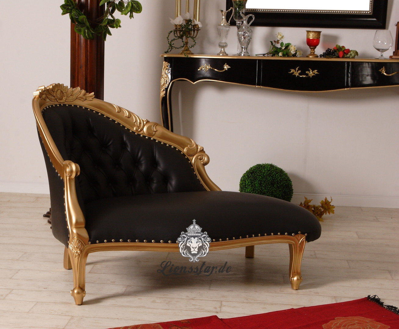 Barock Sofa
 Barock Sofa Recamiere Gold Schwarz