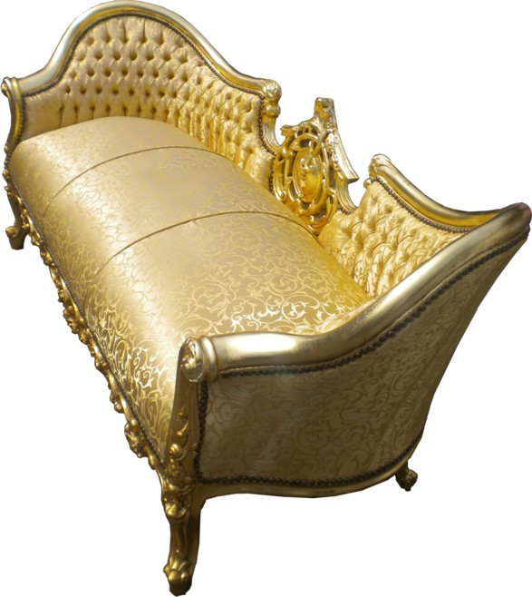 Barock Sofa
 Casa Padrino Barock Sofa Garnitur "Vampire" Gold Muster