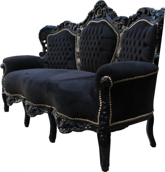 Barock Sofa
 Casa Padrino Barock Sofa King Schwarz Schwarz