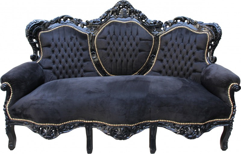 Barock Sofa
 Casa Padrino Barock Sofa King Schwarz Schwarz