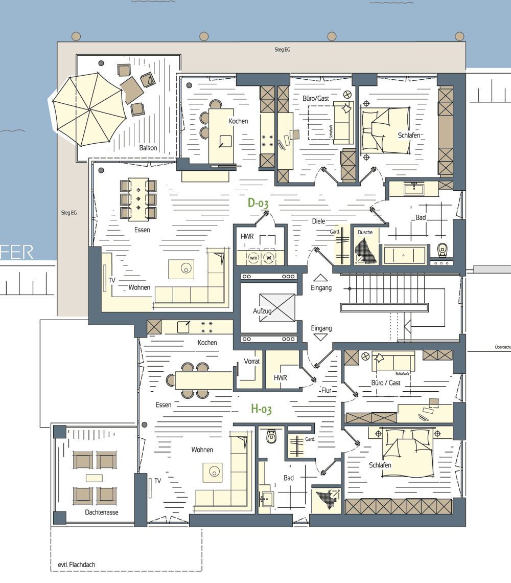 Barrierefreie Wohnung
 3 Zimmer Wohnungen 1 3 Obergeschoss