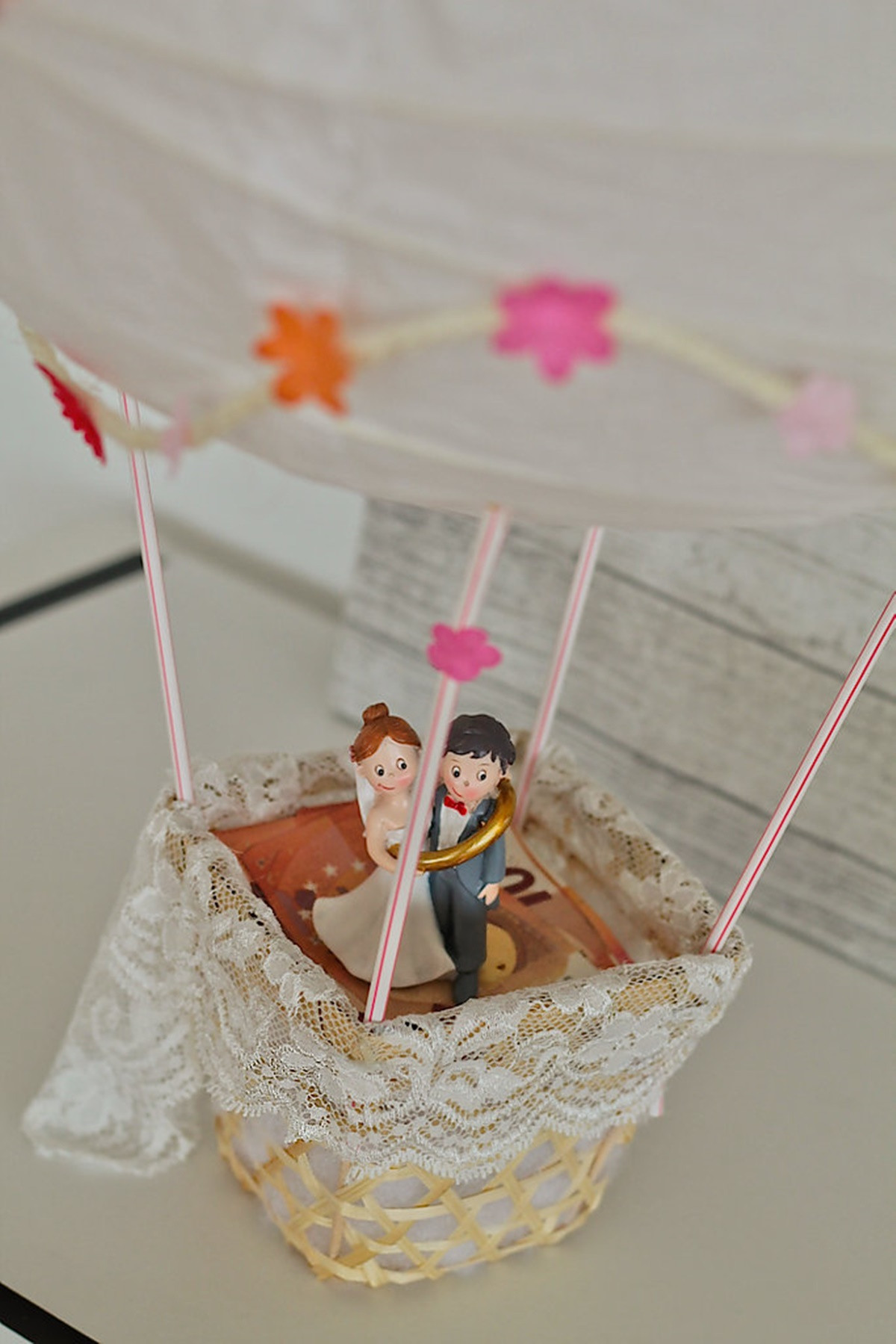 Basteln Hochzeit
 geldgeschenk heißluftballon basteln zur Hochzeit upcycling