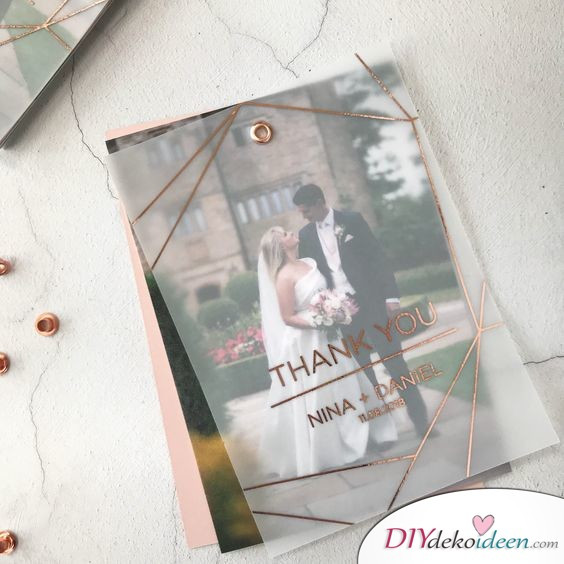 Bastelpapier Hochzeit
 30 Ideen für Dankeskarten zur Hochzeit Danksagungskarten