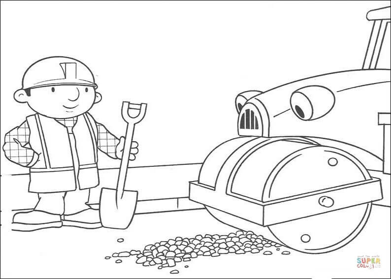 Bauarbeiter Ausmalbilder
 Dibujo de Roley ayuda a Bob a arreglar la carretera para