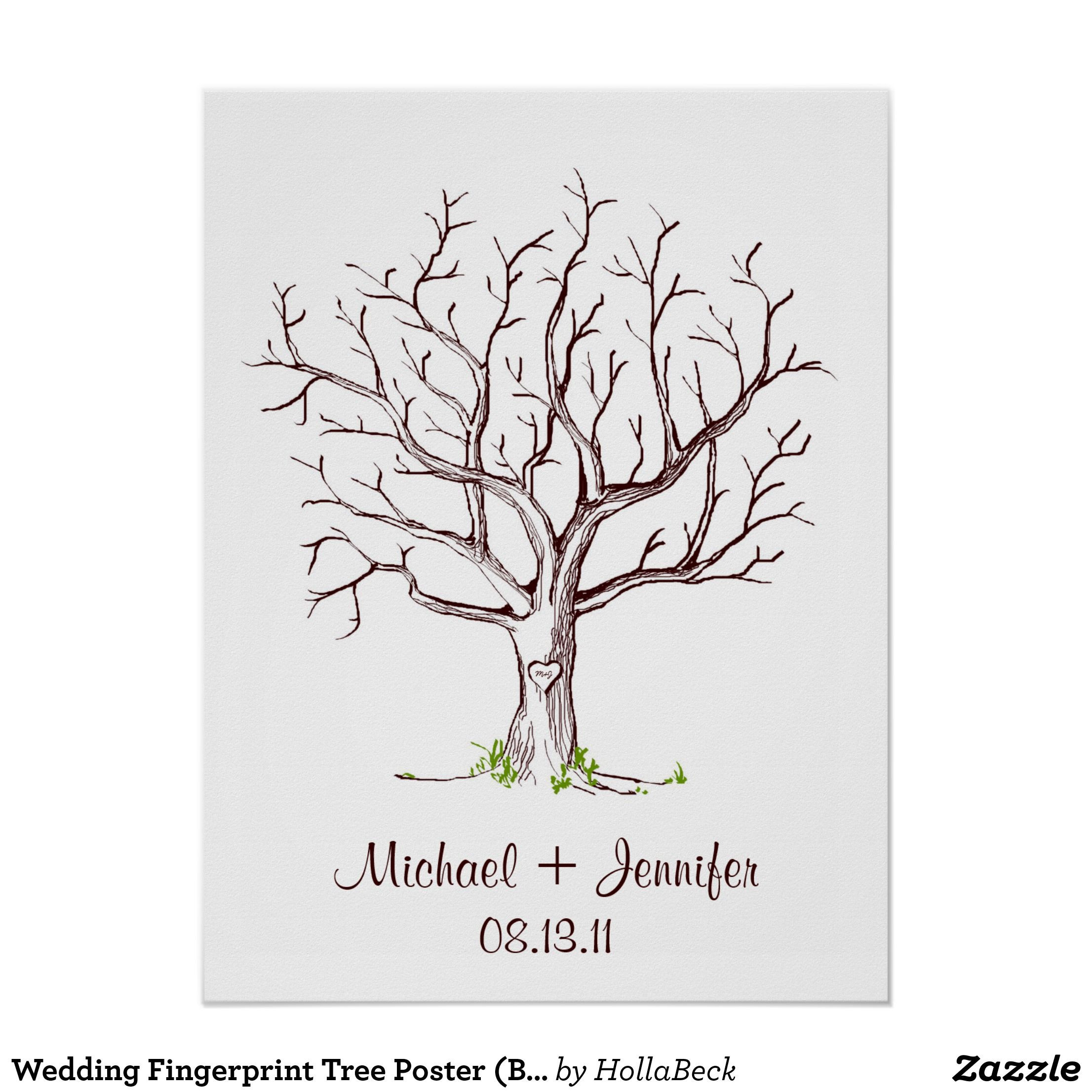 Baum Fingerabdruck Hochzeit
 Hochzeits Fingerabdruck Baum Plakat Brown Poster