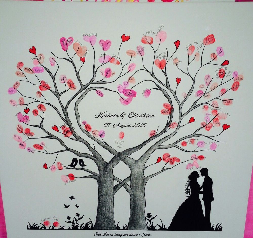 Baum Fingerabdruck Hochzeit
 Wedding Tree Herz Fingerabdruck Baum Hochzeit Geschenk