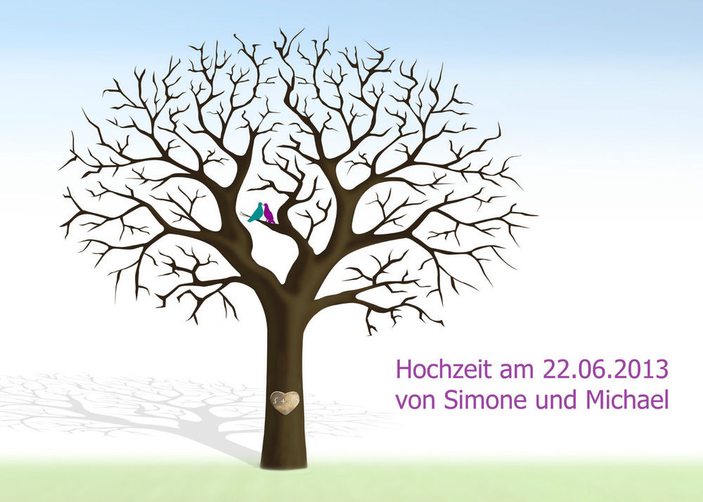 Baum Hochzeit
 Fingerabdruck Baum Leinwand Hochzeit Geburtstag Einweihung