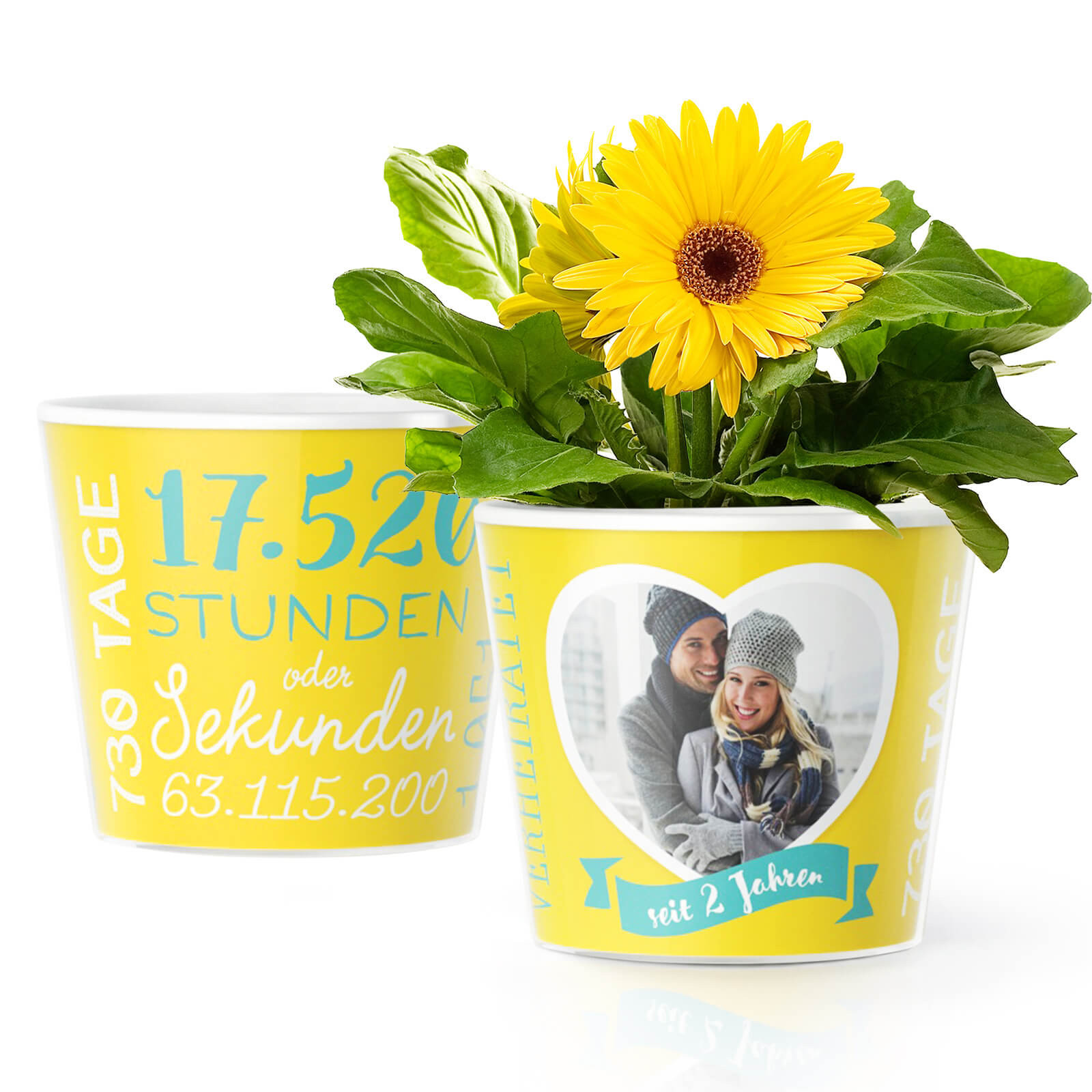 Baumwollene Hochzeit
 2 Hochzeitstag Baumwollhochzeit – Blumentopf von MyFacepot